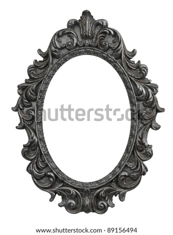 baroque oval frame with silver leafs