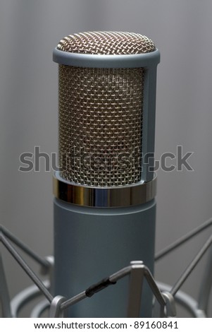 Studio microphone in the music studio