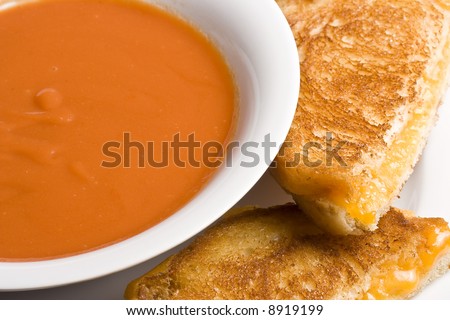grilled cheese sandwich on a white plate shot with a macro lens Royalty-Free Stock Photo #8919199