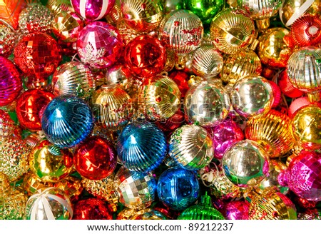 Colorful collection of Christmas Balls useful as a background pattern