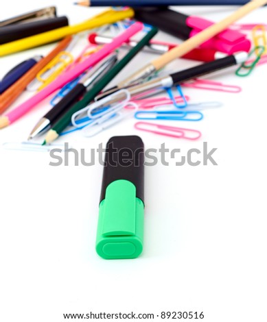 office supplies in a pile