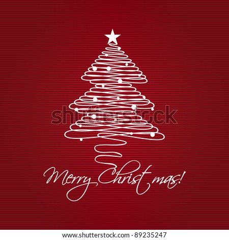 Christmas tree on paper background. Holiday card. Jpeg version