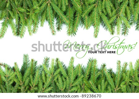 Christmas fir tree frame design elements in dense layers