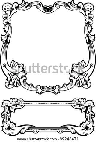 Antique Frame Engraving, Scalable And Editable Vector Illustration