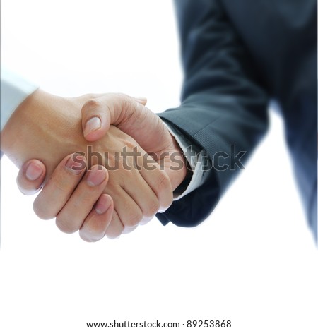business people shaking hands isolated on white background Royalty-Free Stock Photo #89253868
