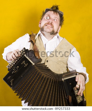 Steampunk accordion player