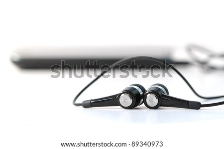 mobile ear phone isolate on white background