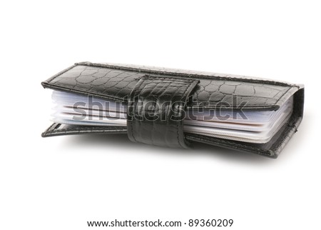 Leather purse cards isolated on a white background. S Studio photo