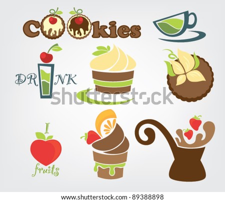 vector collection of food symbols and icons