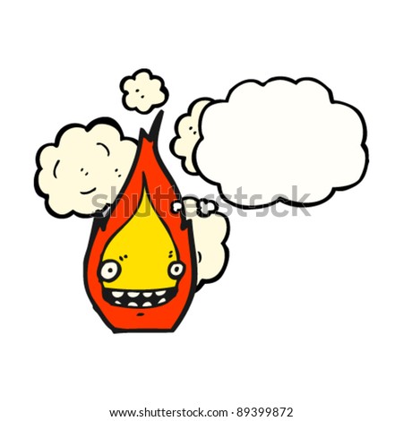 happy flame cartoon character
