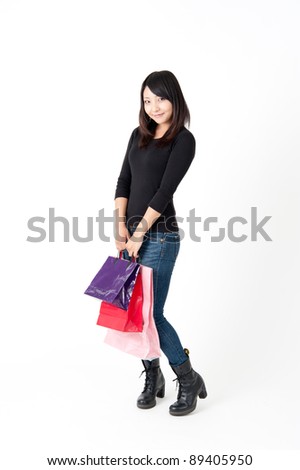 pretty asian woman in shopping