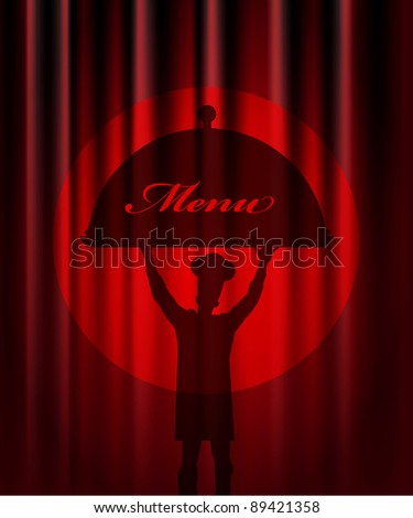 Restaurant menu design. With the silhouette  cook chef