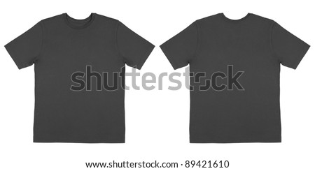 Flat Lay Down Isolated Image of T-Shirt Front and Back View