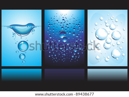 Vector Banners with water and bubbles