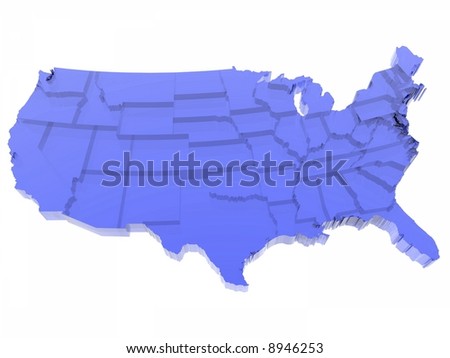 USA 3d Map