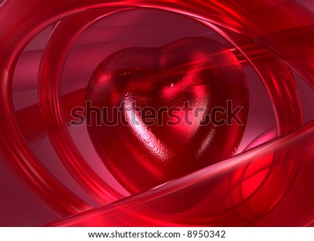 Abstraction with heart, 3D render
