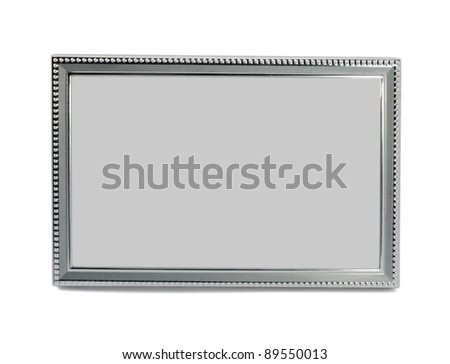Metal photo frame on white background