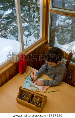 boy drawing a picture