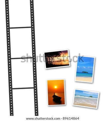 3D film strip and photos with a space for text