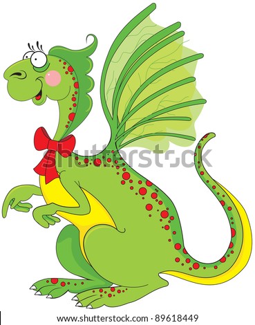 Cute green dragon