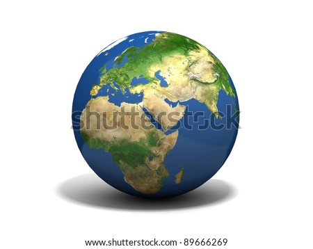 earth isolated in white background