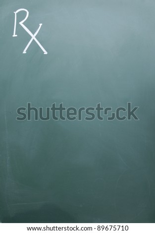 Prescription note title drawn with chalk on blackboard