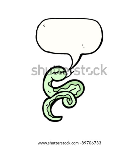 curled snake cartoon character