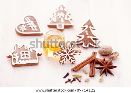 homemade gingerbreads with spices and honey - sweet food