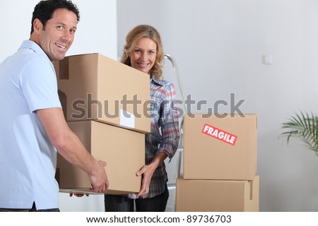 portrait of a couple moving