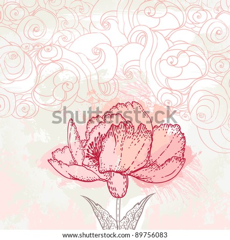 Grunge vintage floral background, vector illustration