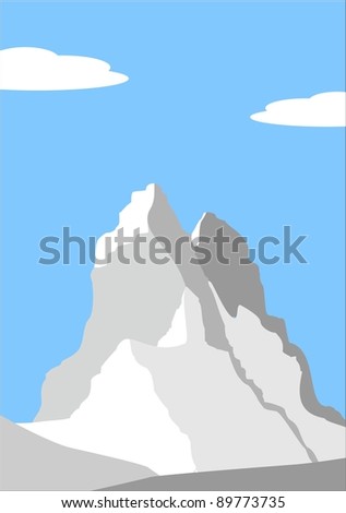 Vector illustration - Beautiful peak in Alps - mountain landscape
