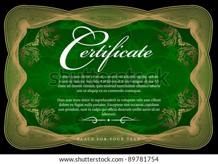 Vector pattern that is used in currency and diplomas with a green background