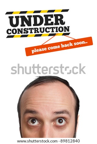 Young persons head looking at construction signs