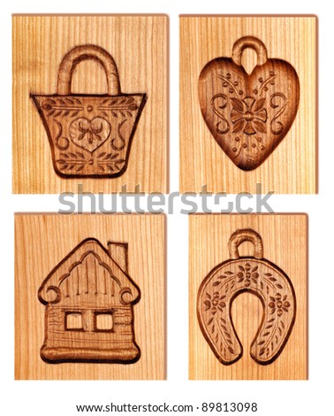 images carved in wood used as molds for baking