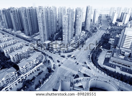 Aerial view of Shanghai city