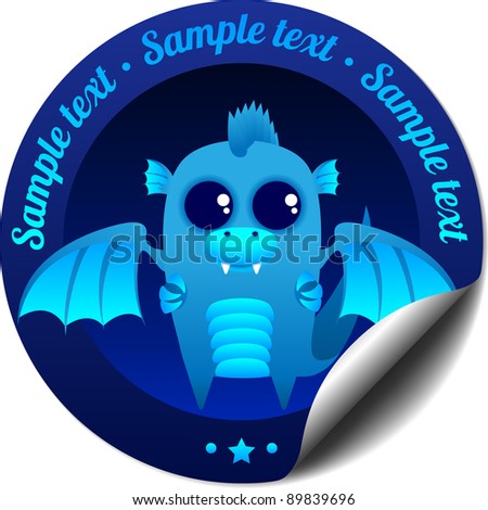 Sticker with blue dragon 2012
