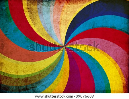 Grunge retro vintage paper background with colorful swirl