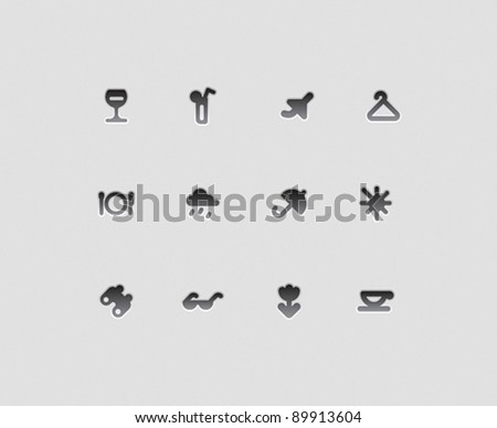 Icons for entertainment, travel and leisure. Vector illustration.