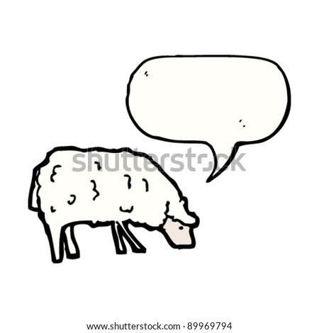 sheep with speech bubble illustration