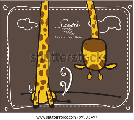 Long neck giraffe greeting card