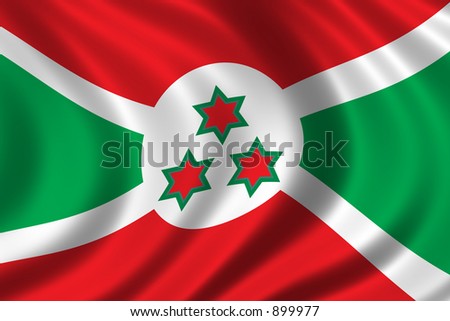 Flag of Burundi waving in the wind