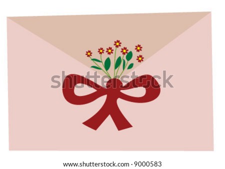 Pink envelope for valentine day