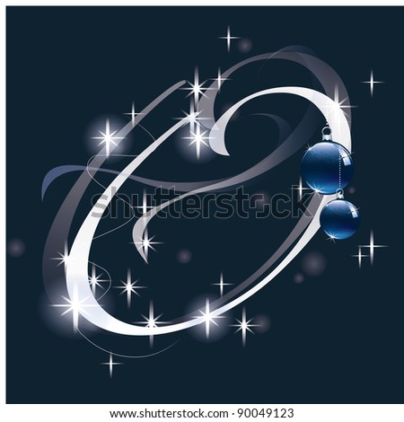 Letter with decoration for Christmas design