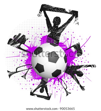 Football with fans and attributes of football