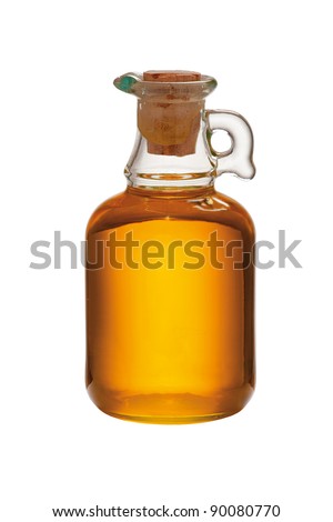 vegetable oil isolated on white background, rape oil, sunflower oil or other