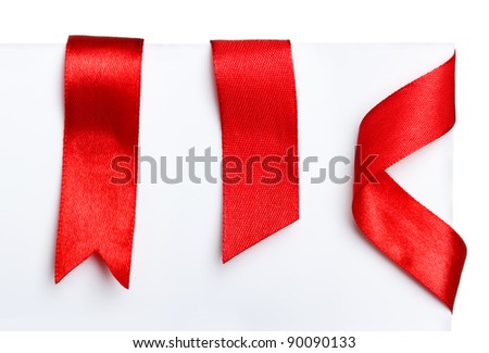 Red bookmark ribbons set Royalty-Free Stock Photo #90090133