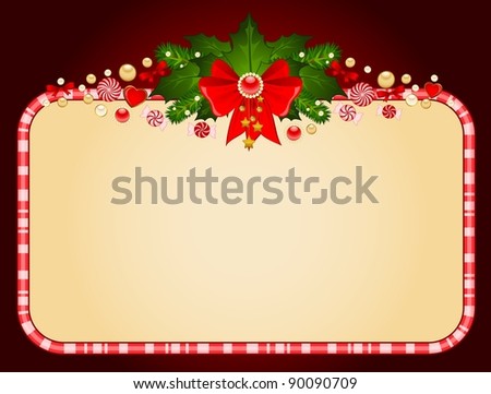 Christmas background with Candy cane. Vector