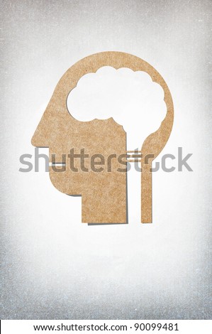 Abstract recycled paper craft on white background
