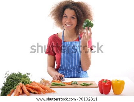 Beautiful afro lady in the kitchen