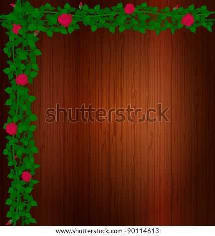 background wood and rose